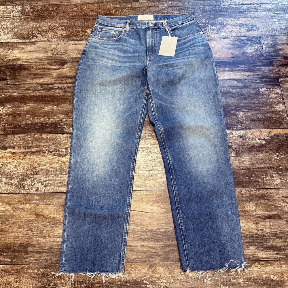 Everlane Jeans Womens‎ 30 The Cheeky High Rise Japanese Blue Denim Raw Hem NEW - Picture 2 of 11